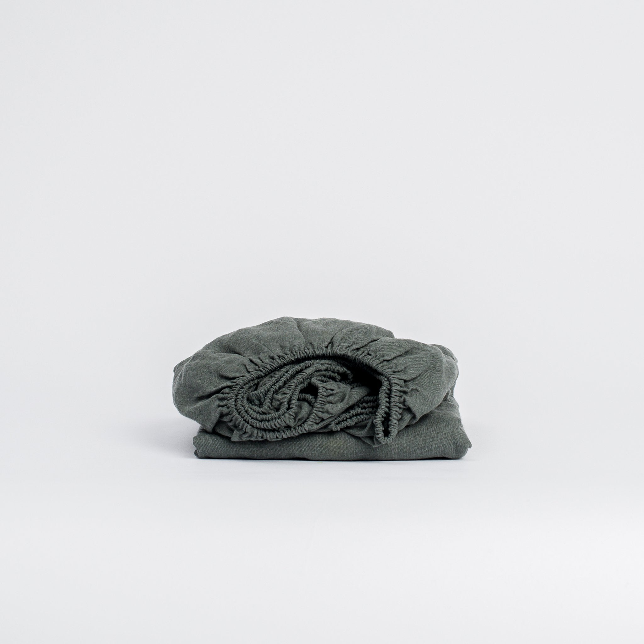 Dark Green Linen Fitted Sheet My Linen Home