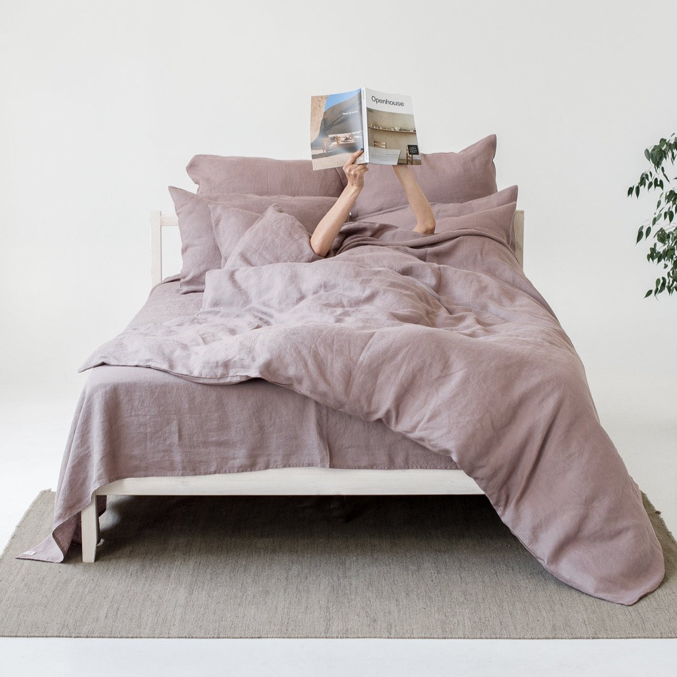 Dusty Rose Linen Duvet Set