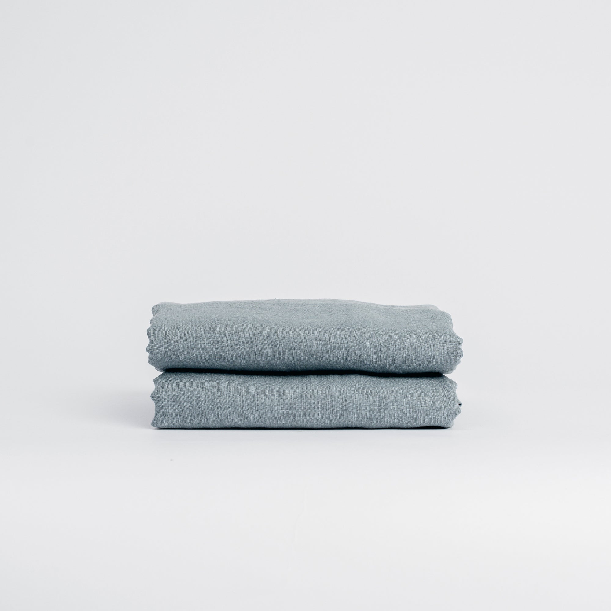 Grey Blue Linen Flat Sheet