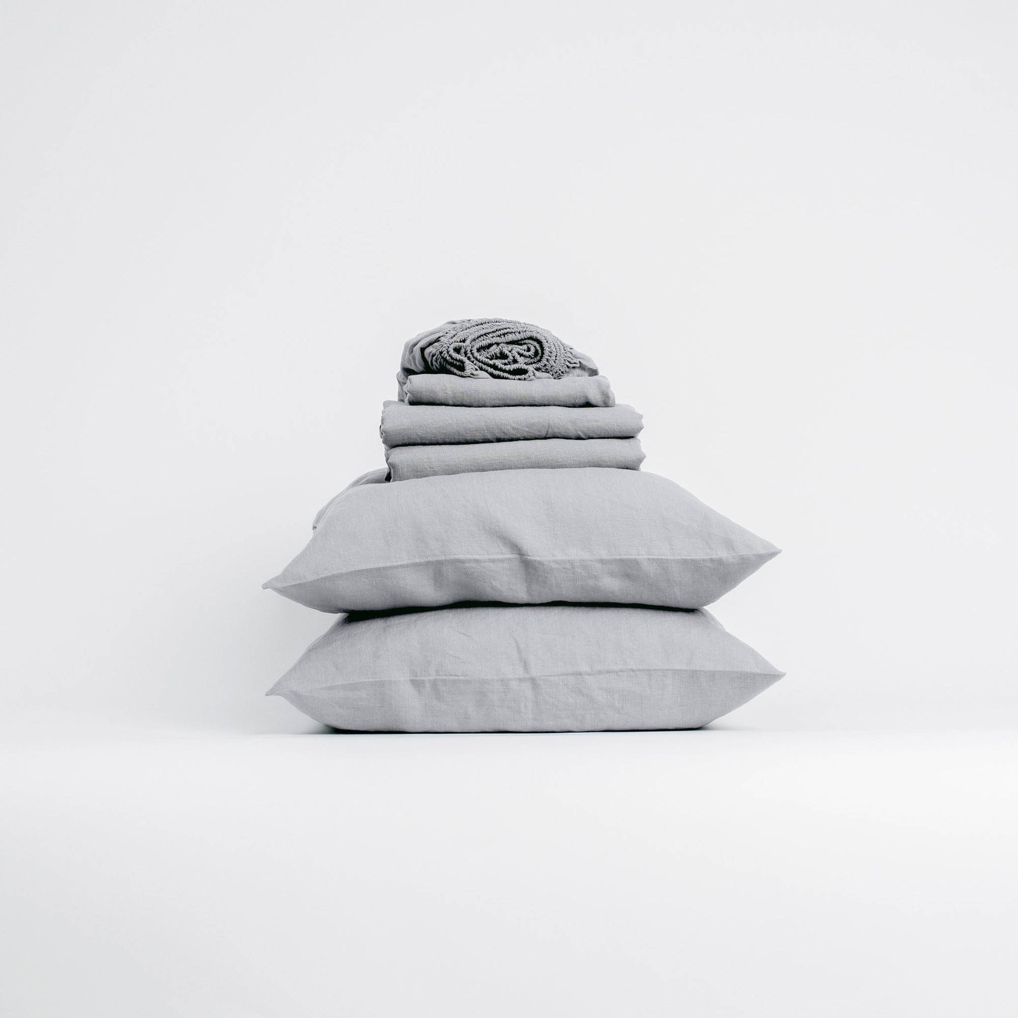 Light Grey Linen Sheet Set