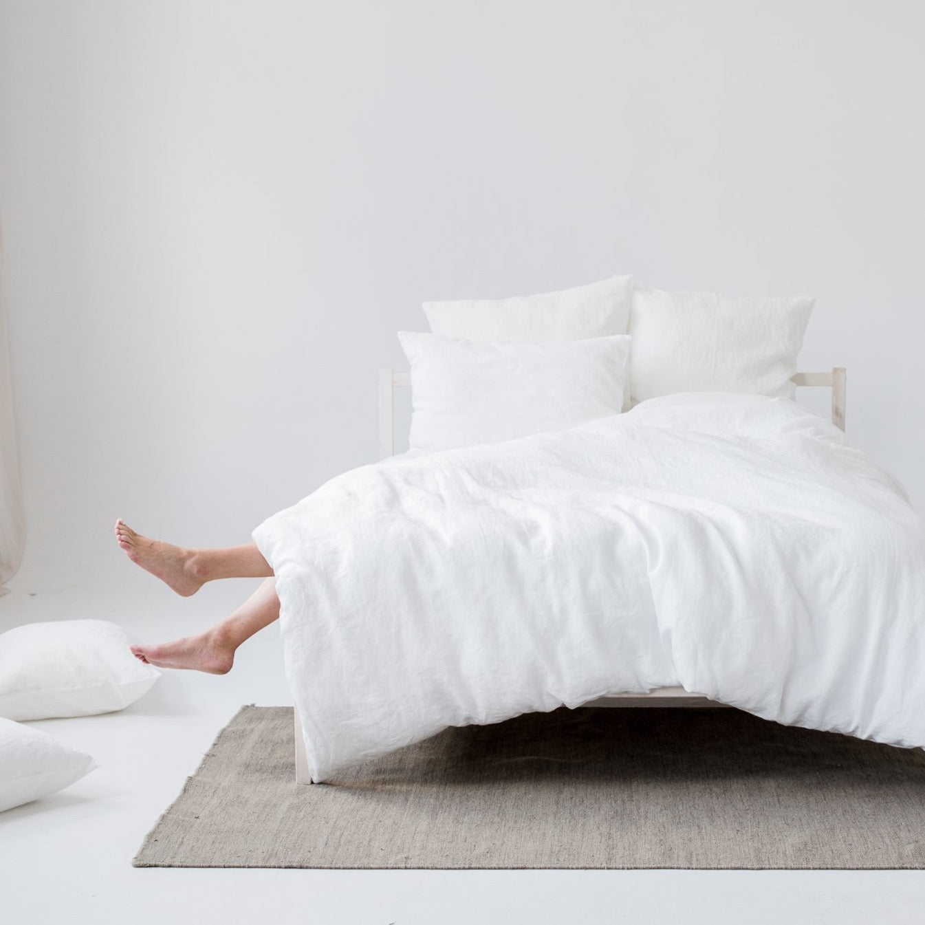 Milk White Linen Duvet Set