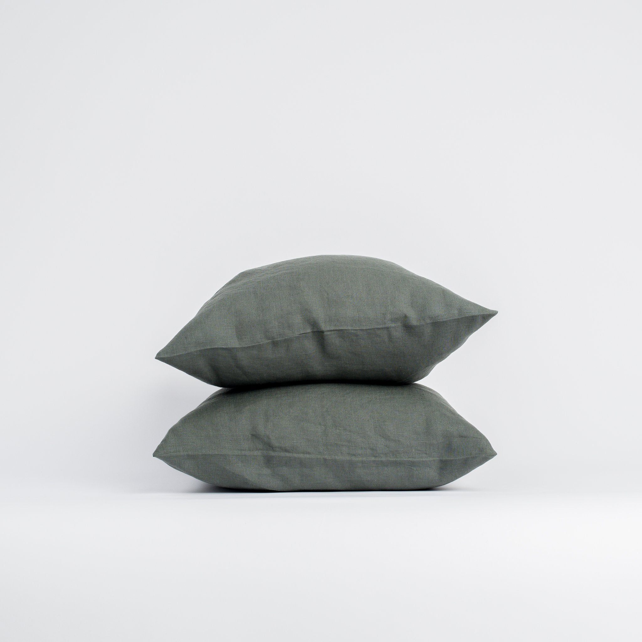 Green linen pillow cases shop
